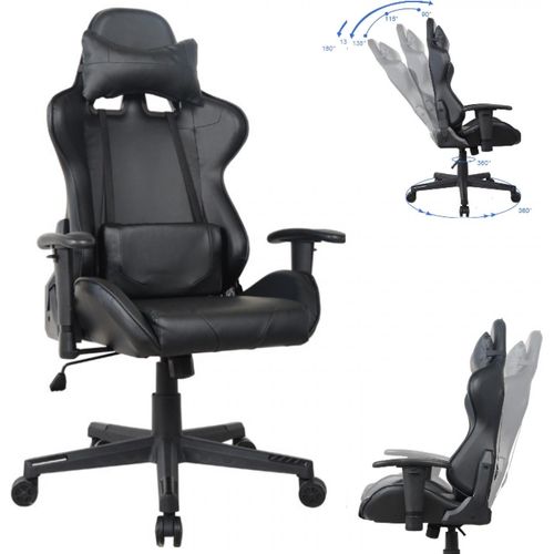 Bürostuhl Gaming Stuhl Thomas - Racing Gaming Style Stuhl - schwarz