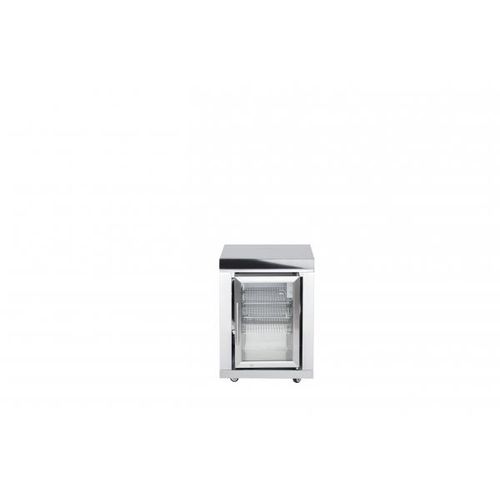 All'Grill Modul 10 Einzelkühlschrank von CASO 63x58x90 cm, Innenbeleuchtung, Volledelstahl und Marmor, anbaubar rechts und links