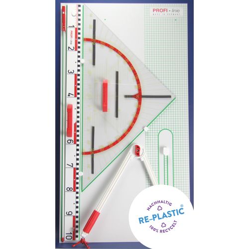 Wandtafelgerätesatz Profi-linie II Magneto (mit 80cm Geowinkel) aus RE-Plastic°