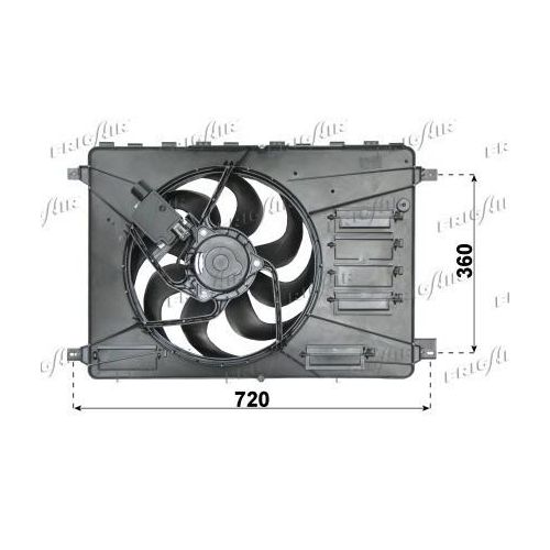 Kühlerlüfter von Frigair (0505.2027) Lüfter Kühlung Kühlerventilator, Kühlerventilator, Kühlerlüfter, Wasserkühler, Motorkühler