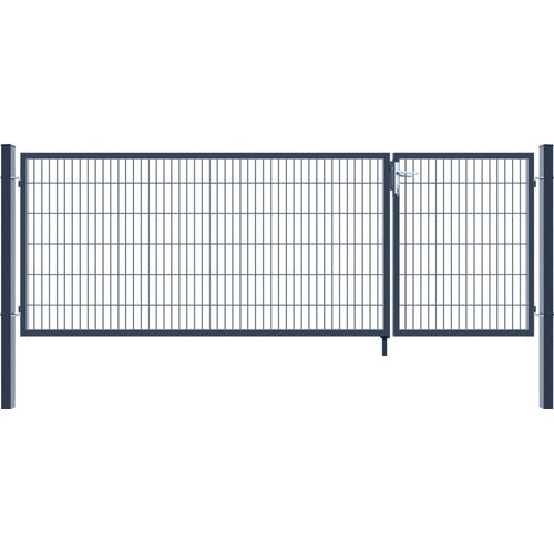 Doppelflügel Gartentor ADITUS, Farbe:Anthrazit, Höhe:120 x 350 cm