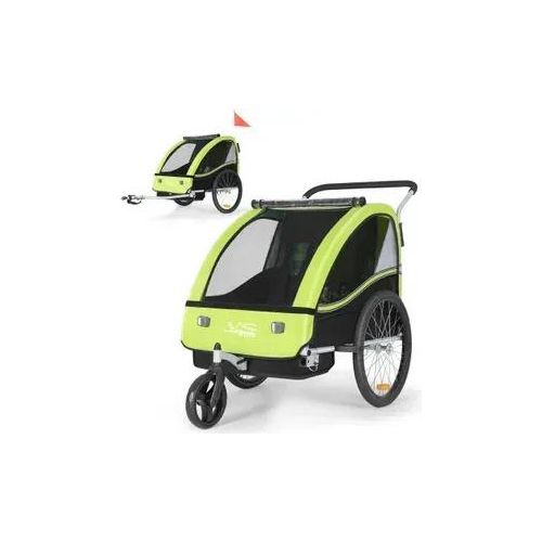 Tiggo VS 2 Kinderanhänger Fahrradanhänger 360° Drehbar 2in1 Joggerfunktion Kinderfahrradanhänger + 5-Punkt Sicherheitsgurt Jogger