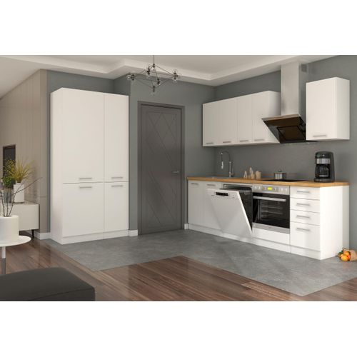 Küche Eko White 240 + 100cm weiß Küchenzeile Küchenblock Einbauküche Singleküche