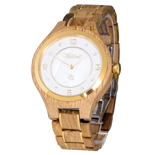 Waidzeit YC03 Weinprinzessin Champagne Uhr Damenuhr Holz braun