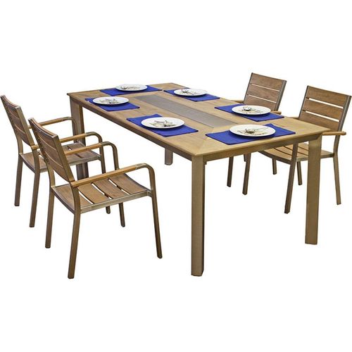 5-tlg. Sitzgruppe Tischgruppe Teak