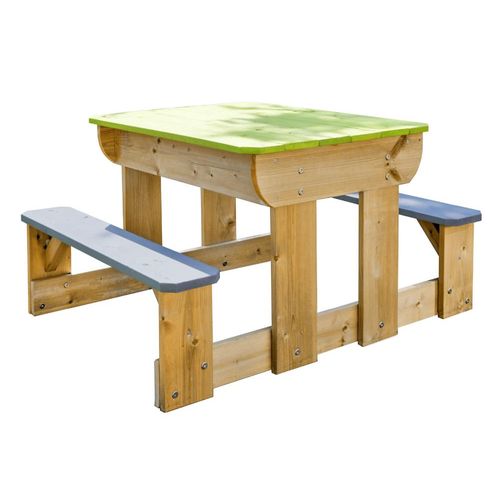 Wendi Toys Holz Kindersitzgruppe & Matschtisch Esel Natur Grün 79x100x53 cm