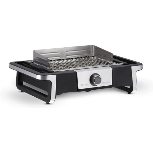 Elektrogrill Tischgrill SEVERIN SENOA DigitalBOOST PG 8114 500°C in 10 Minuten PG 8114 aus Edelstahl, schwarzsilber Elektrogrill Tischgrill Standgrill Grill Barbecue Grill
