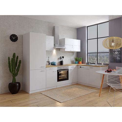 Küche Küchenzeile Küchenblock Winkelküche Weiß Malia 280x172 cm Respekta