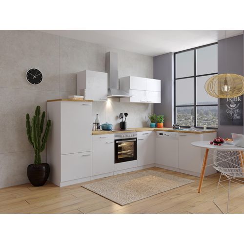 Küche Küchenzeile Küchenblock Winkelküche Weiß Malia 280x172 cm Respekta