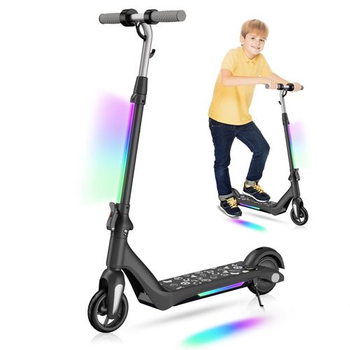 Elektroscooter Schwarz E Scooter Kinder bis zu 15km/h Kinderroller, Einfach zu Falten und zu Tragen E-Roller Für Jugendliche und Kinder Elektroroller