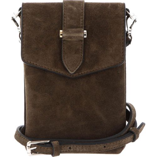 DECADENT Leder Handytasche Umhängetasche Gina Mobile Crossover Suede Army grün