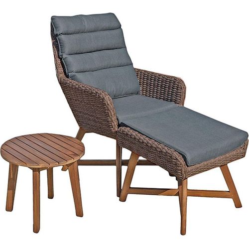 Lounger-Set Gartenstuhl Gartenliege Lounge Hocker Sessel Tisch