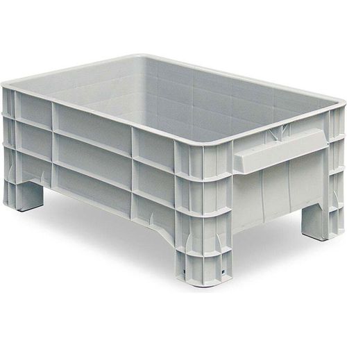 Stapelbox mit 4 Füßen, 150 Liter, LxBxH 1030 x 630 x 440 mm, grau