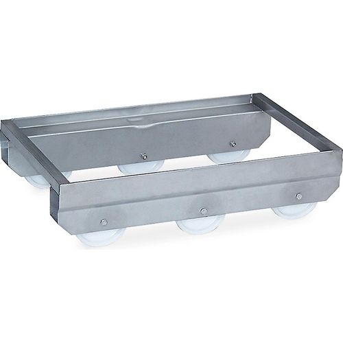 6-Rad Wipproller aus Edelstahl, LxBxH 660x415x175 mm, Tragkraft 300 kg, für Eurobehälter 600 x 400 mm