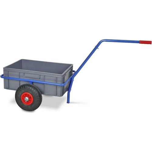 Handwagen mit herausnehmbarem Kunststoffkasten 600 x 400 x 220 mm, pannensichere Reifen,Tragkraft 200 kg