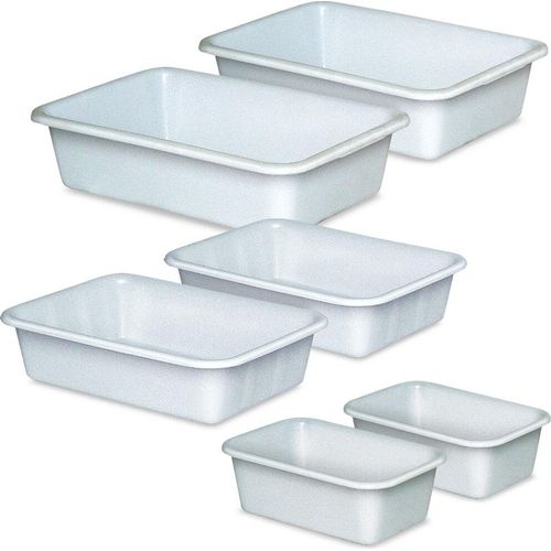 Set mit 6 Kunststoffwannen, lebensmittelecht, 2x 12 Liter, 2x 25 Liter, 2x 40 Liter