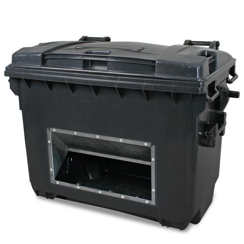 Streugutbehälter mit Entnahmeöffnung, Inhalt 660 Liter, anthrazit, BxTxH 1360 x 765 x 1000 mm