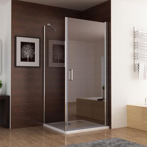 Duschkabine 90x75x197cm Dusche Duschwand 180° Schwingtür mit Eckeinstieg ZA+SA