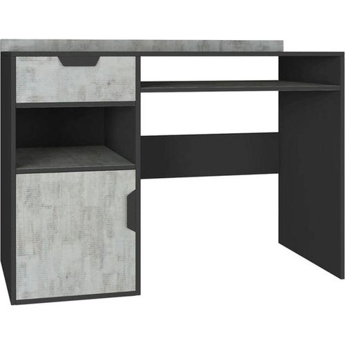 Jugendzimmer Schreibtisch Sprimont 09, Farbe: Dunkelgrau / Grau - Abmessungen: 85 x 125 x 55 cm (H x B x T)