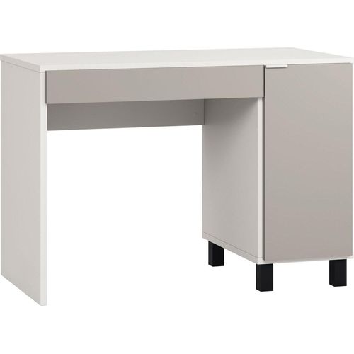 Schreibtisch Bellaco 26, Farbe: Weiß / Grau - Abmessungen: 78 x 110 x 57 cm (H x B x T)