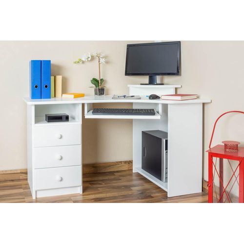 Schreibtisch Holz weiß