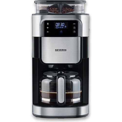 Filterkaffeemaschine Kaffemaschine Edelstahl-Mahlwerk SEVERIN KA 4813 ca. 1000 W KA 4813 aus Edelstahl, gebürstetschwarzsilber Kaffeemaschine Filterkaffee Kaffeezubereiter Filterkaffeemaschine