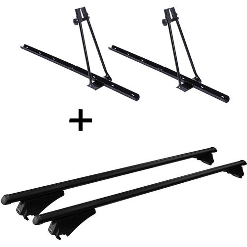 2x Fahrradträger ORION + Relingträger Tiger Alu XL kompatibel mit für Peugeot Kadjar ab 2015