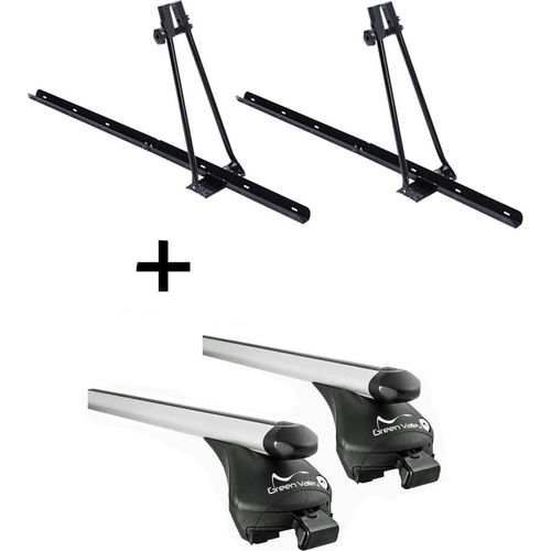 2x Fahrradträger ORION + Relingträger Quick L kompatibel mit für VW Golf Sportsvan ab 2014