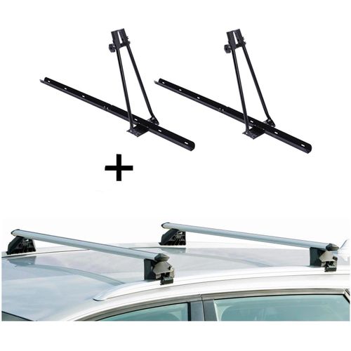 2x Fahrradträger ORION + Relingträger CRV120A kompatibel mit Chrysler Voyager 95-01