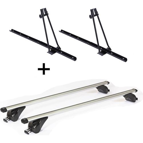 2x Fahrradträger ORION + Dachträger/Relingträger VDP KING1 kompatibel mit für Jeep Compass II (5 Türer) ab 17