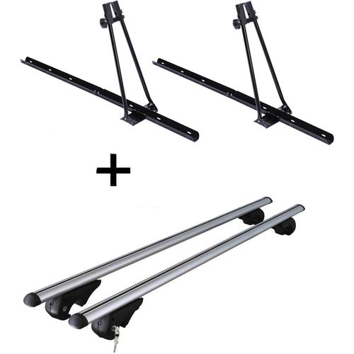 2x Fahrradträger ORION + Dachträger Rio 120 kompatibel mit für Mercedes C-Klasse T-Modell S204 07-'14 Image