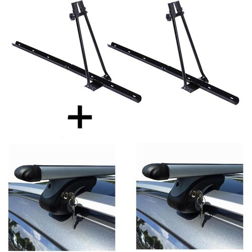 2x Fahrradträger ORION + Relingträger VDP L120 kompatibel mit für Toyota Yaris Verso ab 00