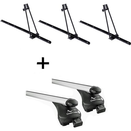 3x Fahrradträger ORION + Relingträger Quick L kompatibel mit für BMW X1 (E84) 2009-2015