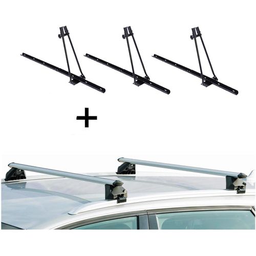 3x Fahrradträger ORION + Relingträger CRV120A kompatibel mit Chrysler Voyager 95-01