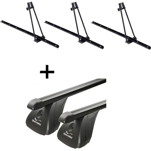 3x Fahrradträger ORION + Dachträger VDP Stahl kompatibel mit für Opel Vectra C 4 Türer 2002-2008