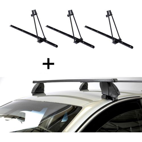 3x Fahrradträger ORION + Dachträger K1 MEDIUM kompatibel mit für Opel Corsa F (5 Türer) ab 2019