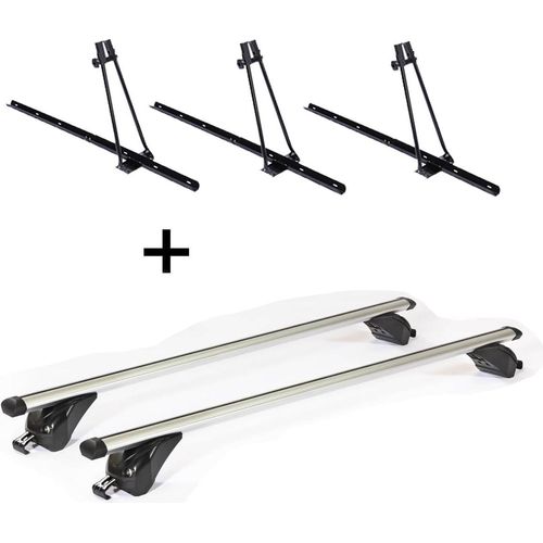 3x Fahrradträger ORION + Dachträger/Relingträger VDP KING1 kompatibel mit für Jeep Compass II (5 Türer) ab 17
