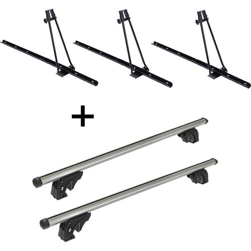 3x Fahrradträger ORION + Dachträger/Relingträger VDP LION1 kompatibel mit Tata Xenon (5 Türer) ab 07