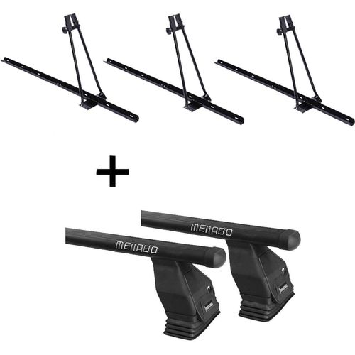 3x Fahrradträger ORION + Dachträger Menabo Tema Stahl kompatibel mit für Mercedes B-Klasse W245 2005-2011