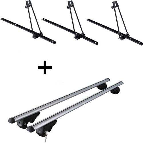 3x Fahrradträger ORION + Relingträger Rio 135 kompatibel mit für Mercedes Vaneo W414 2002-2005