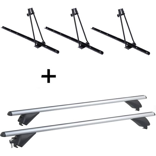 3x Fahrradträger ORION + Alu Dachträger RB003 kompatibel mit Bmw X1 (E84) (5Türer) 2009-2015