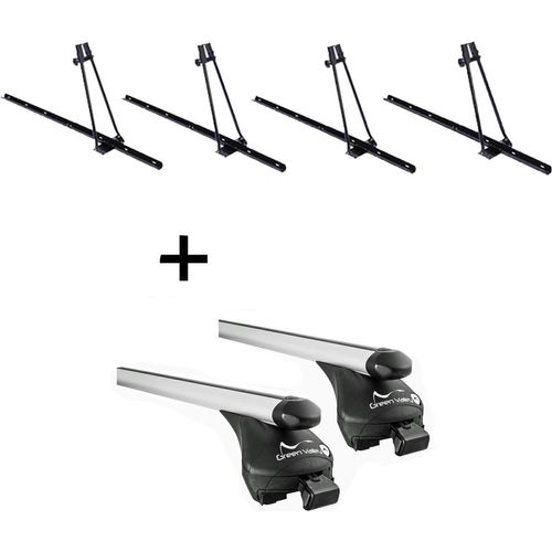 4xFahrradträger ORION + Relingträger Quick L kompatibel mit für BMW X1 (E84) 2009-2015