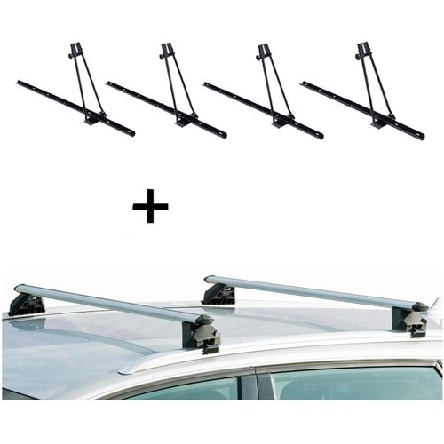4x Fahrradträger ORION + Relingträger CRV120A kompatibel mit Chrysler Voyager 95-01