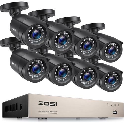 ZOSI 8CH 1080P HDMI DVR Recorder mit 8x 2.0MP Outdoor Überwachungskameras