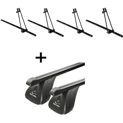 4x Fahrradträger ORION + Dachträger VDP Stahl kompatibel mit für Opel Vectra C 4 Türer 2002-2008