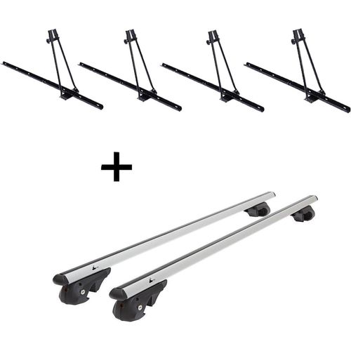 4x Fahrradträger ORION + Relingträger VDP004 XL kompatibel mit für Mercedes Vaneo W414 2002-2005