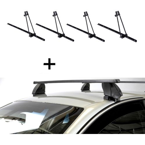 4x Fahrradträger ORION + Dachträger K1 MEDIUM kompatibel mit für Opel Corsa F (5 Türer) ab 2019