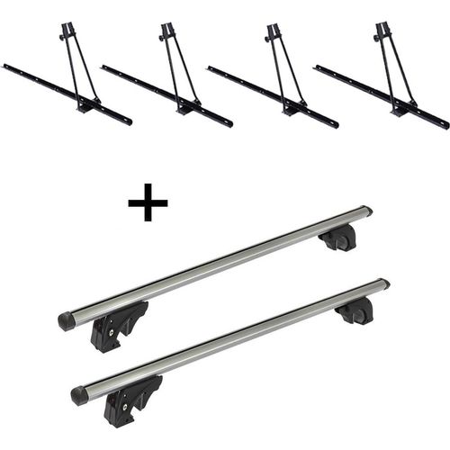 4x Fahrradträger ORION + Dachträger/Relingträger VDP LION2 kompatibel mit Chrysler Voyager (5 Türer) 96-00