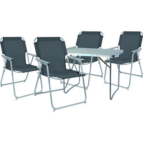 5-teiliges Campingmöbel Set Alu L70xB50xH59cm Anthrazit