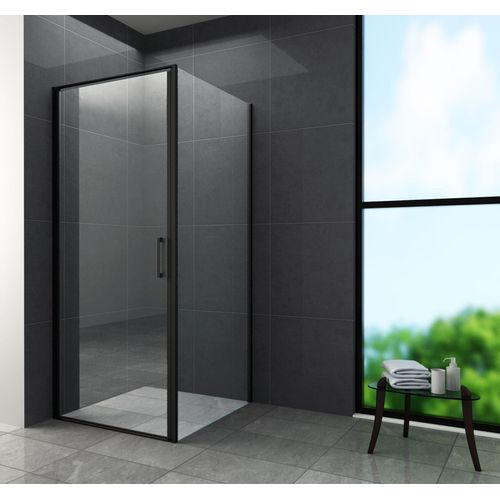 Duschkabine CASSETTA (schwarz) 90 x 90 x 195 cm ohne Duschtasse
